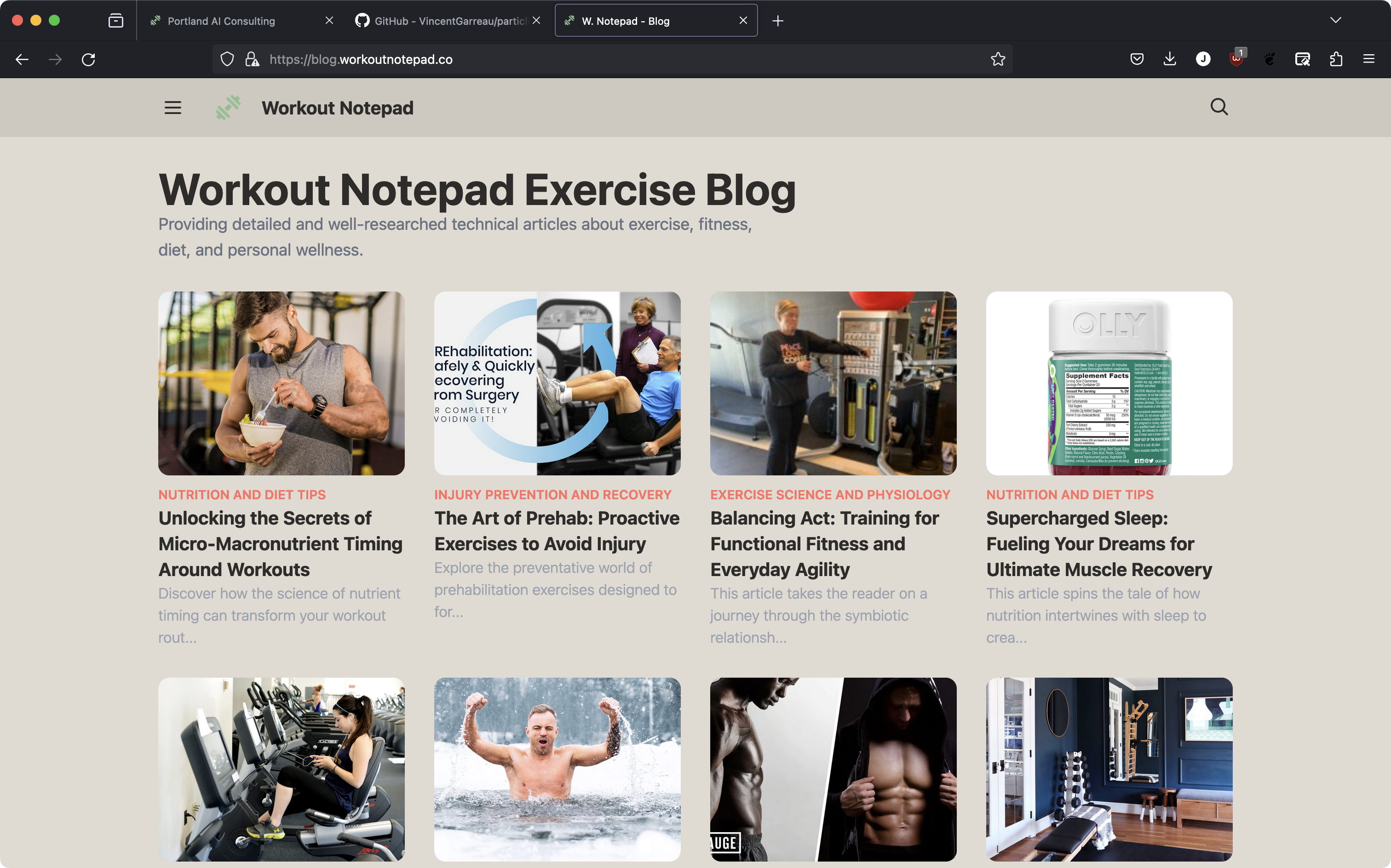 Workout Notepad Blog