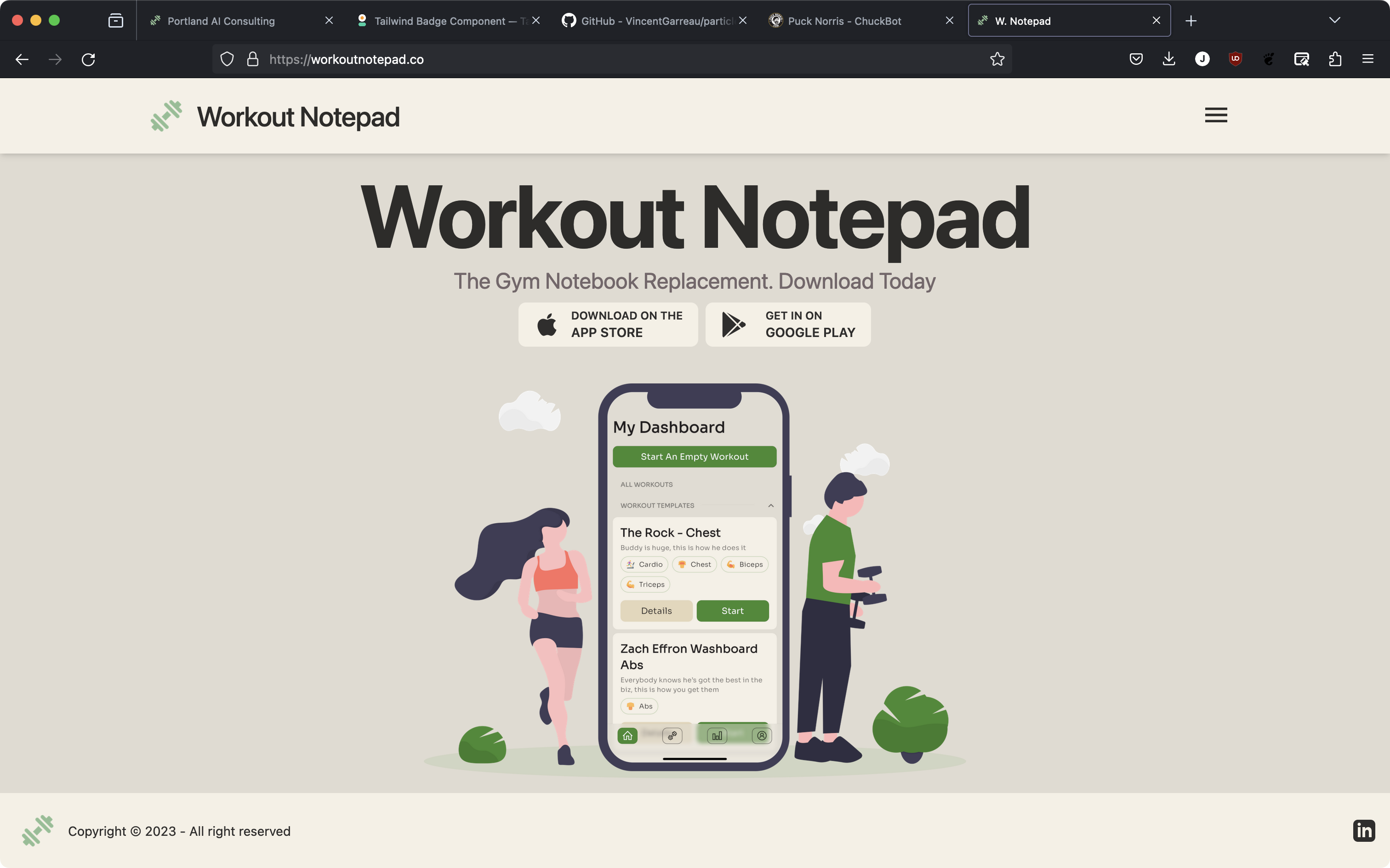 Workout Notepad App